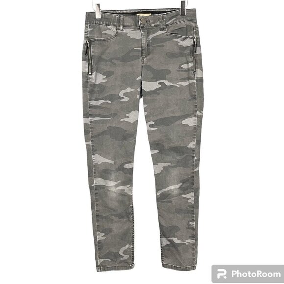 Democracy Pants Womens 8 Grey Camouflage Ab Solution Slimming Panel Skinny - Picture 1 of 16